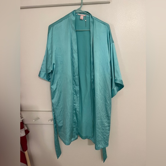 Victoria Secrets Blue Satin Robe - Picture 6 of 6